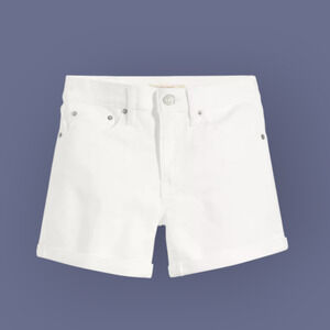 New 31/12 Levi's MidLength White Denim Short 4"Inseam Stretch